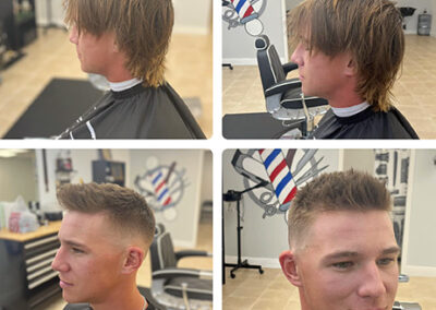 4 images of same male haircut